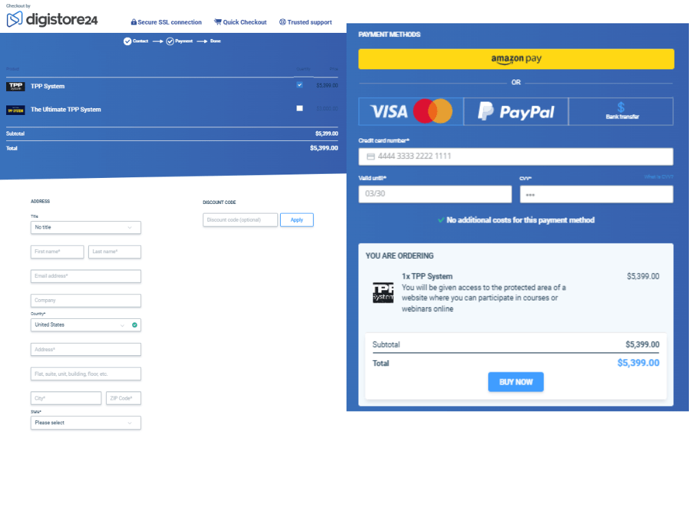 TPP System-checkout-page